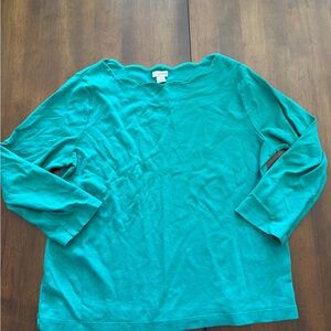 J. Crew Vibrant Teal Long Sleeve Top